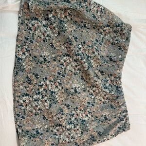 Dry Goods Blue and Tan Skater Mini Skirt